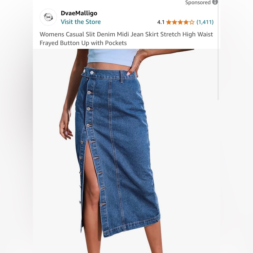 Midi Jean Skirt